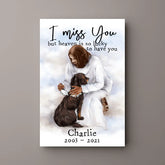 Christ's Embrace Memorial Andenken, personalisiertes Hunde- und Katzenposter, Geschenke für den Verlust des Haustiers, Ich vermisse dich